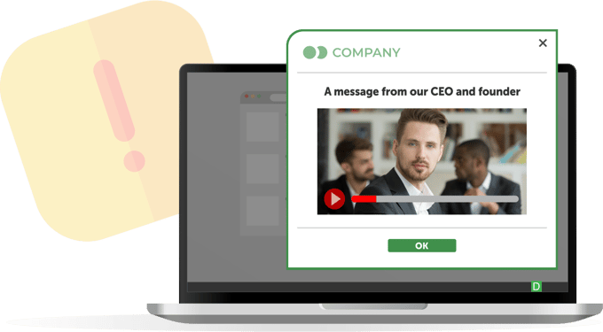 Pop up communication with important information-1