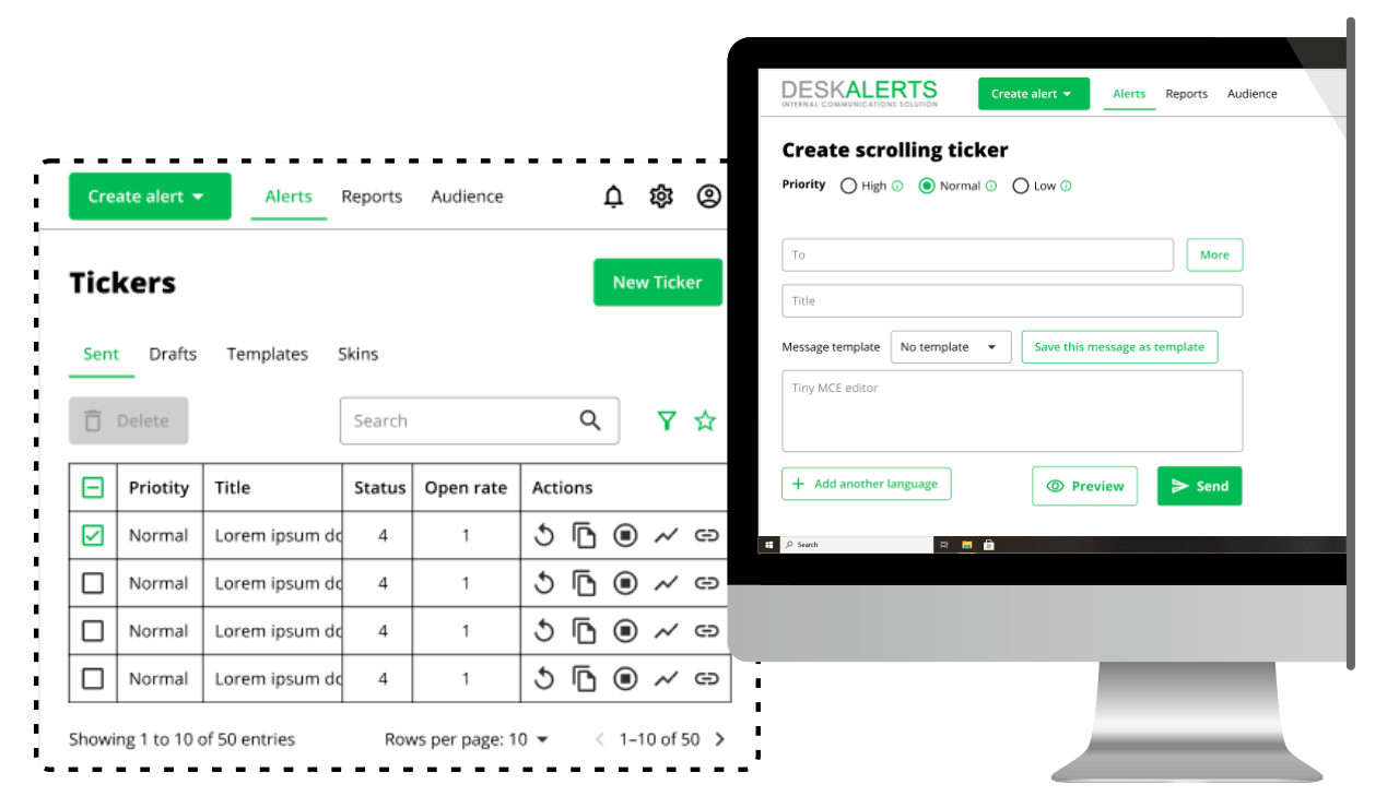 scrolling news ticker